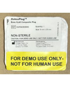 OGP0625DEMO - ***CASSANDRA GORDON FOR APPROVAL*** OsteoPlug - Bone Graft Composite Plug 6mmx25mm (Single) (Limit 10)