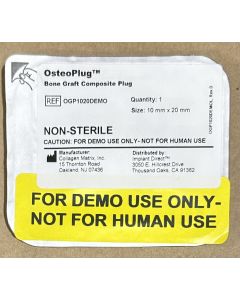 OGP1020DEMO - ***CASSANDRA GORDON FOR APPROVAL*** OsteoPlug - Bone Graft Composite Plug 10mmx20mm (Single) (Limit 10)
